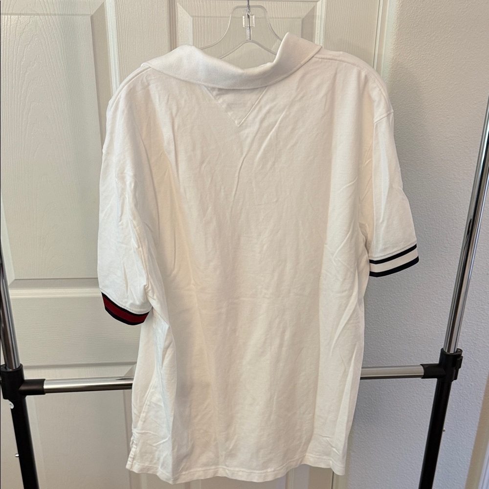 Tommy Hilfiger White Polo Shirt with Red and Blue Accents - Picture 5 of 5
